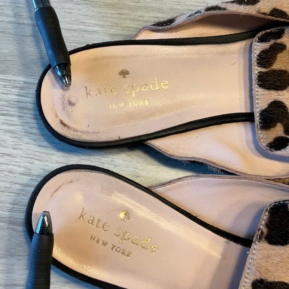 Kate Spade Cece Too Calf Hair Leopard Print Mules Brown Black - Size 7 Medium - Picture 10 of 16